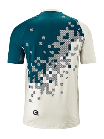 Gonso Koszulka kolarska "Garzolet" w kolorze kremowo-granatowym