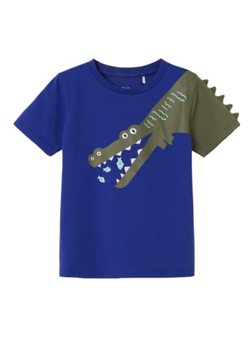 name it Shirt "Zooms" blauw/antraciet