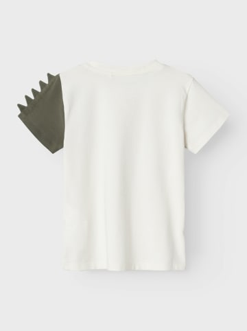 name it Shirt "Zooms" in Weiß/ Khaki