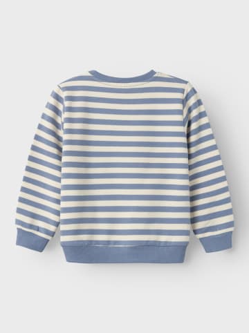 name it Sweatshirt "Finn" wit/lichtblauw