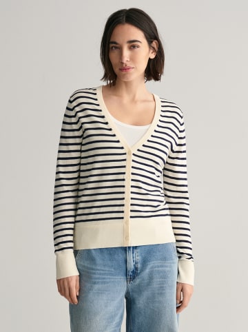 Gant Cardigan in Creme/ Schwarz