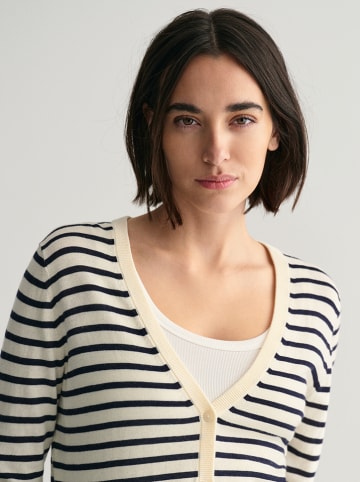 Gant Cardigan in Creme/ Schwarz