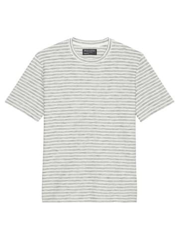 Marc O'Polo Shirt in Grau/ Weiß