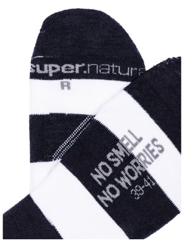 super.natural Skarpety-stopki (2 pary) "Invisible Stripe" w kolorze czarno-białym