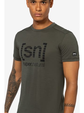 super.natural Koszulka "Grid" w kolorze khaki