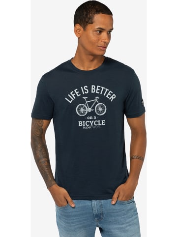 super.natural Koszulka "Better Bike" w kolorze granatowym