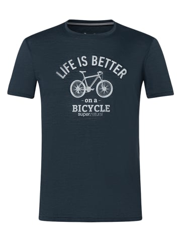 super.natural Shirt "Better Bike" donkerblauw