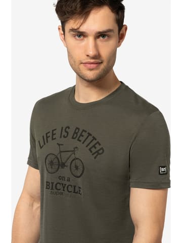super.natural Shirt "Better Bike" in Khaki