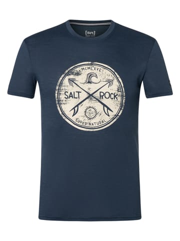 super.natural Koszulka "Salt&Rock" w kolorze granatowym