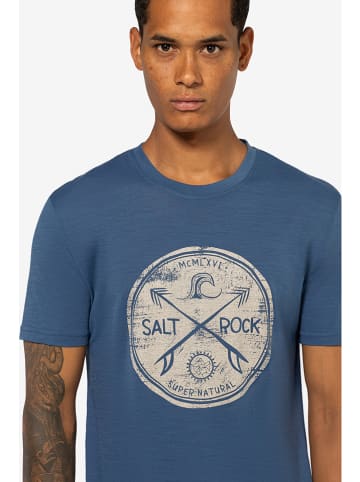 super.natural Koszulka "Salt&Rock" w kolorze niebieskim