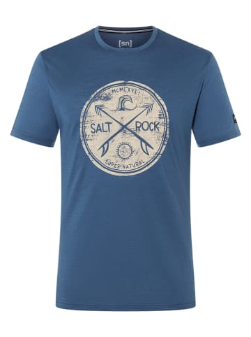 super.natural Koszulka "Salt&Rock" w kolorze niebieskim