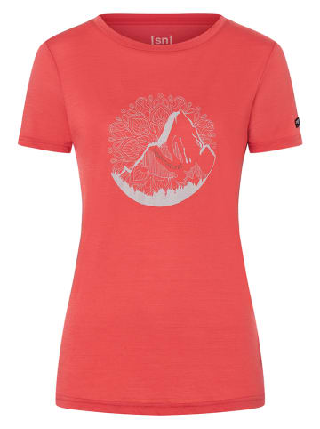 super.natural Shirt "Mountain Mandala Tree" rood