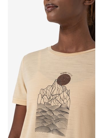super.natural Koszulka "Preikestolen Cliffs" w kolorze beżowym