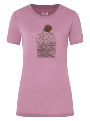 super.natural Koszulka "Preikestolen Cliffs" w kolorze jasnoróżowym