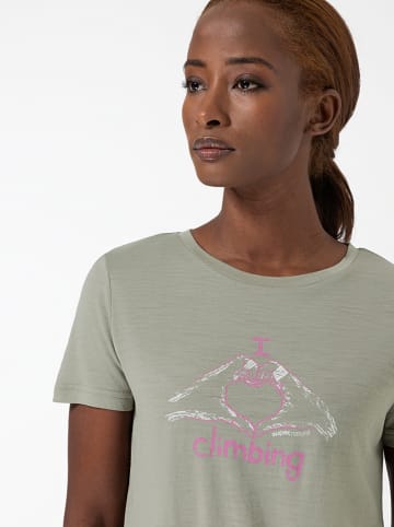 super.natural Koszulka "I love climbing" w kolorze beżowym