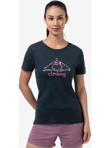 super.natural Koszulka "I love climbing" w kolorze granatowym