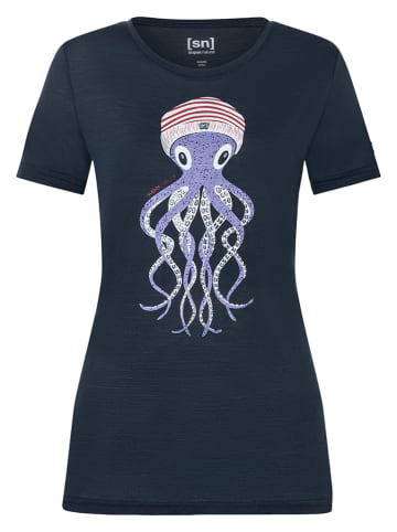 super.natural Shirt "Octopussy" donkerblauw