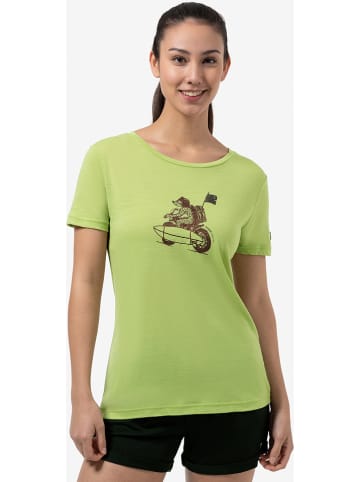 super.natural Shirt "Supermotor Bear" groen