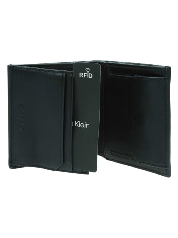 Calvin Klein Leren portemonnee zwart - (B)10 x (H)5,5 x (D)3 cm