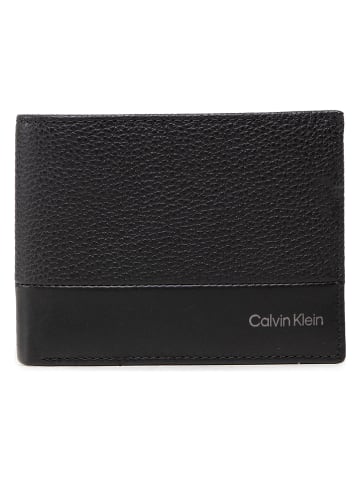 Calvin Klein Leder-Geldbörse in Schwarz - (B)12 x (H)9,5 x (T)2,5 cm