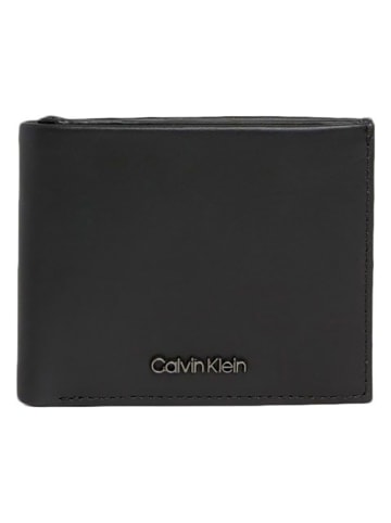 Calvin Klein Skórzany portfel w kolorze czarnym - 11,5 x 9 x 2 cm