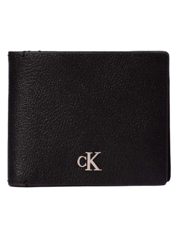 Calvin Klein Skórzany portfel w kolorze czarnym - 11 x 9 x 2,5  cm