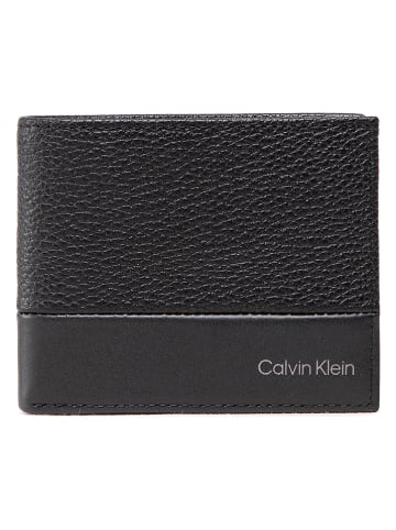 Calvin Klein Leder-Geldbörse in Schwarz - (B)10,5 x (H)8,5 x (T)2,5 cm