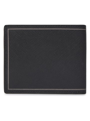 Tommy Hilfiger Skórzany portfel w kolorze czarno-beżowym - 12 x 10 x 2 cm