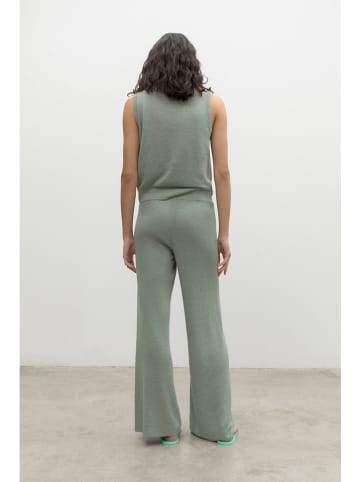 Ecoalf Lniane spodnie w kolorze zielonym
