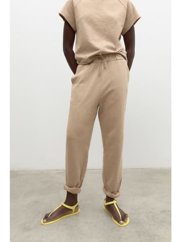 Ecoalf Spodnie dresowe w kolorze beżowym