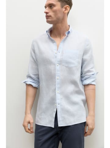 Ecoalf Linnen blouse - slim fit - lichtblauw