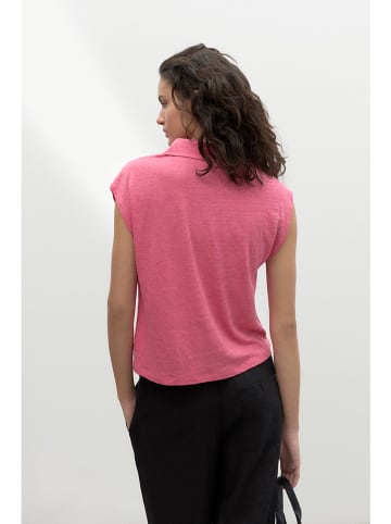 Ecoalf Lniana koszulka w kolorze różowym