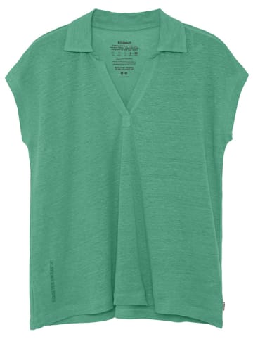 Ecoalf Lniana koszulka w kolorze zielonym