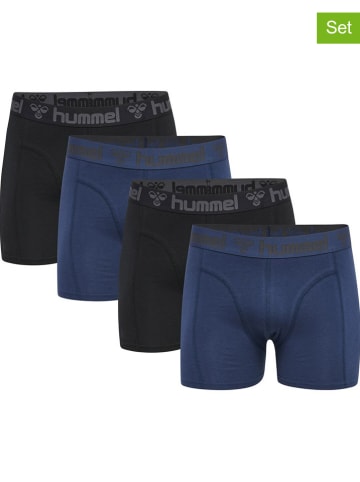 Hummel 4er-Set: Boxershorts in Blau/ Schwarz