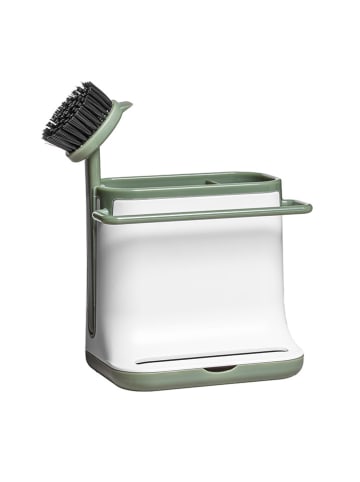 Chefware Gootsteen organizer wit/groen - (B)13,5 x (H)15,5 x (D)10,5 cm