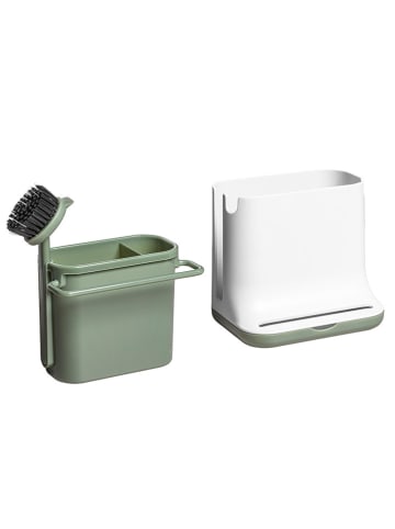 Chefware Gootsteen organizer wit/groen - (B)13,5 x (H)15,5 x (D)10,5 cm