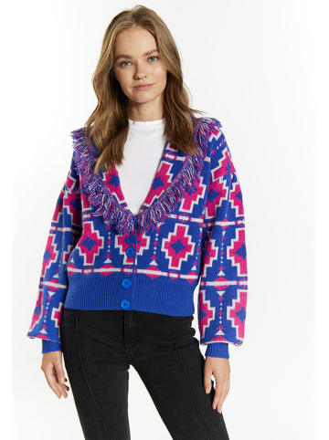 IZIA Cardigan in Blau/ Pink