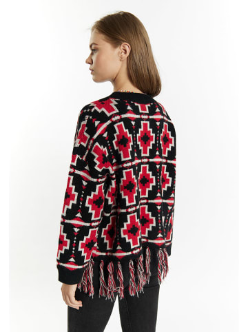 IZIA Pullover in Schwarz/ Rot