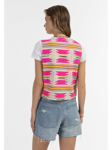 IZIA Weste in Pink/ Creme