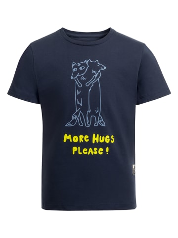 Jack Wolfskin Koszulka "More Hugs" w kolorze granatowym