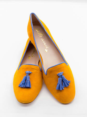 Belle Amie Leder-Ballerinas in Orange/ Blau