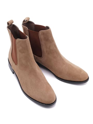Belle Amie Leder-Chelsea-Boots in Taupe