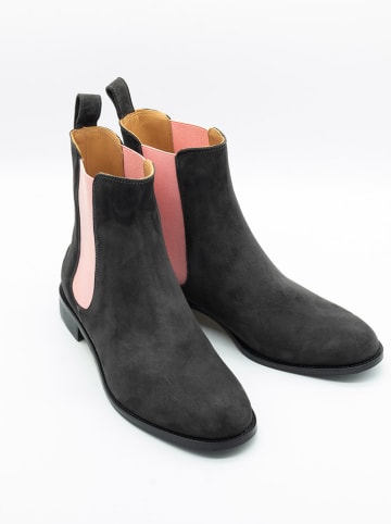 Belle Amie Leder-Chelsea-Boots in Anthrazit/ Rosé