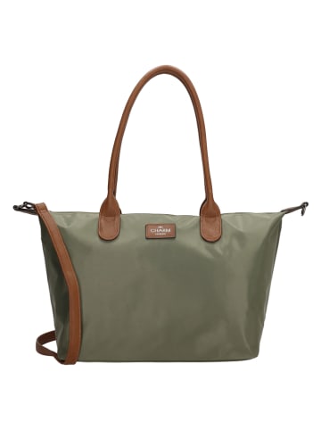 Charm Shopper bag "Buckingham" w kolorze khaki - 42 x 25 x 15 cm