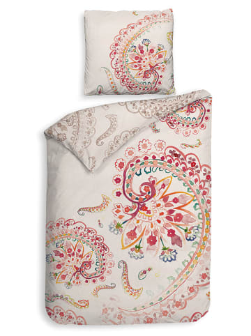 Heckett Lane Satin-Bettwäsche-Set "Ruby" in Beige