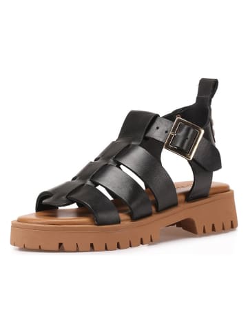 INUOVO Leder-Sandalen in Schwarz