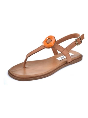 INUOVO Leder-Sandalen in Hellbraun