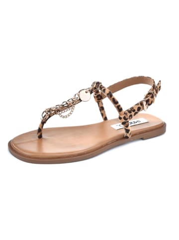 INUOVO Leder-Sandalen in Hellbraun