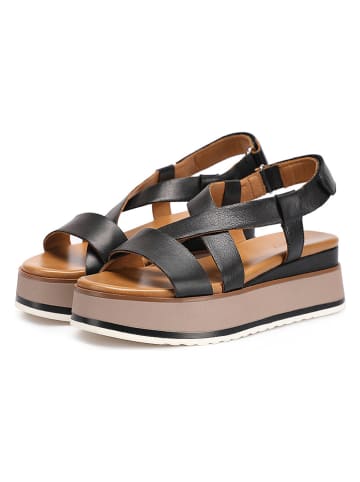 INUOVO Leder-Sandalen in Schwarz