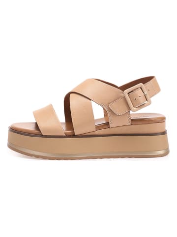 INUOVO Leder-Sandalen in Creme